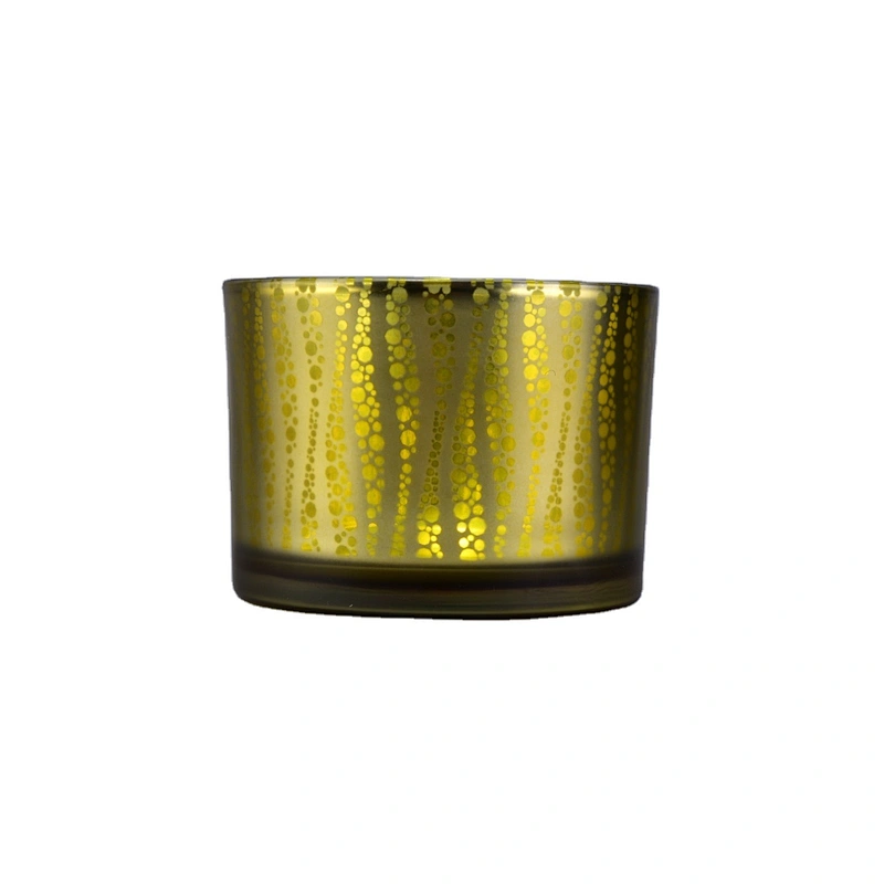 Sunny custom golden glass candle holder vessel 8oz 10oz 12oz