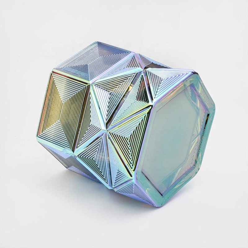 10oz 16oz 18oz Home decoration Hexagon glass candle holder containers