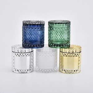 Luxury Silver Electroplating Candle Jar Glass For Wedding