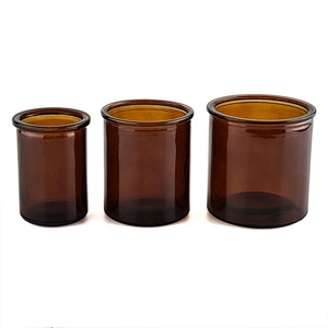 15oz amber glass candle containers