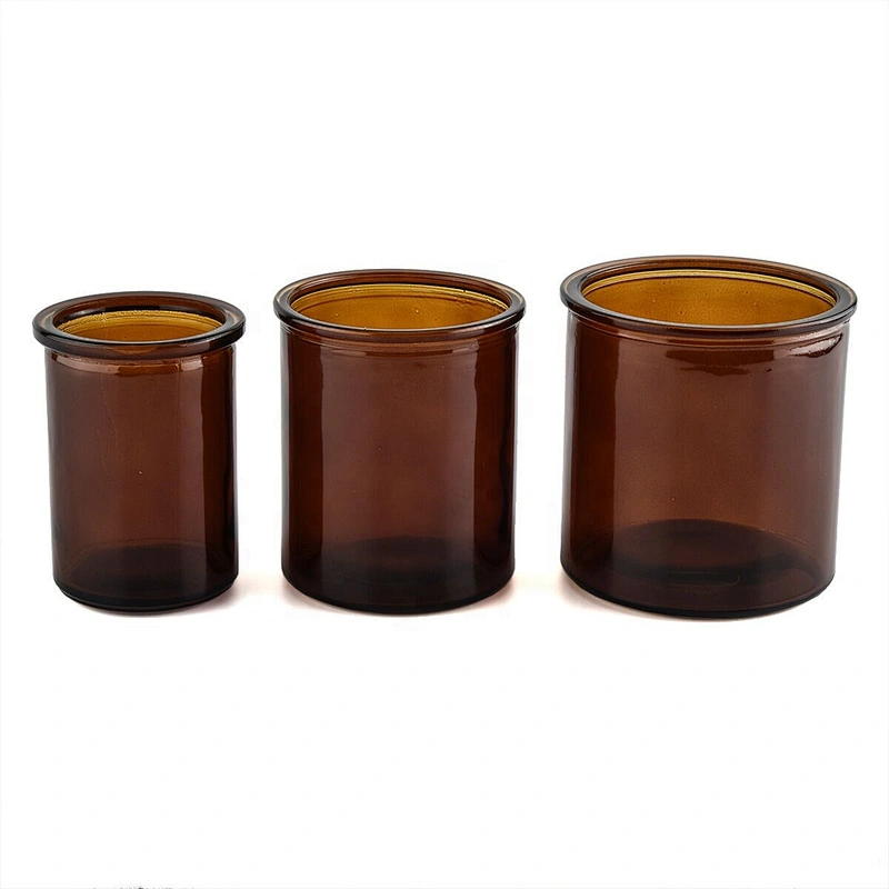 15oz amber glass candle containers