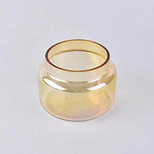 Golden  glass candle containers for home decoration