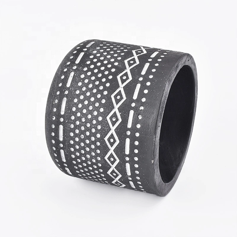 Low MOQ 250ml Matte Black Concrete Candle Jars