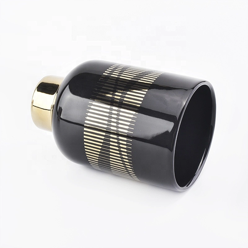Wholesales luxury black standing votive candle glass holders 10oz