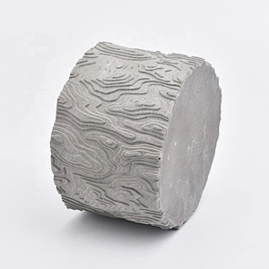 Unique custom empty mountain design grey cement candle holder 10oz 20oz