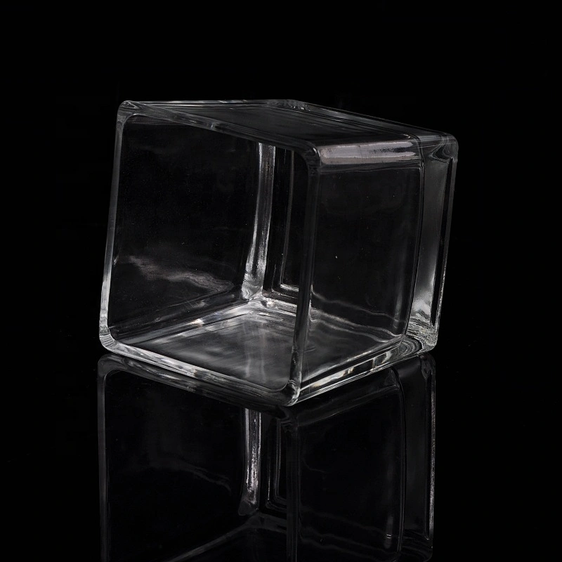 Decorative Square Glass Candle Jars