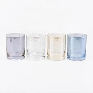 Luxury Cylinder Candle Glass Jar With Ion Plating