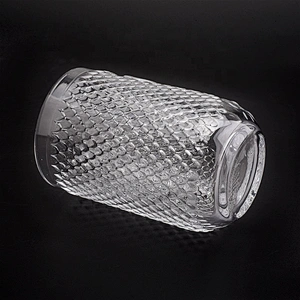 Clear engraving glass candle cup home decor