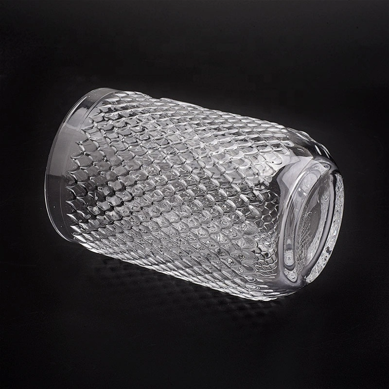 Clear engraving glass candle cup home decor