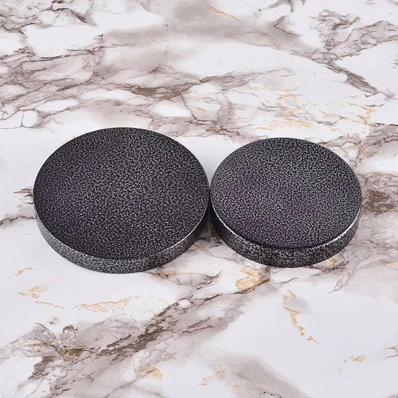 luxury custom round grey metal lids for candle jars