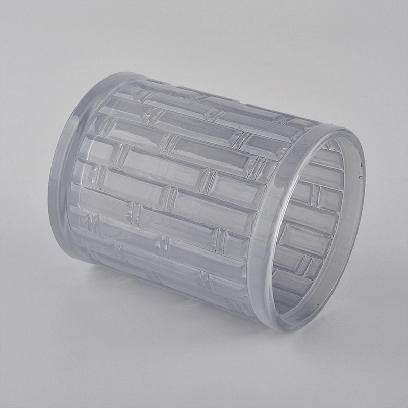 new arrived bar pattern glass candle jar