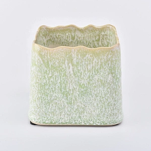 10oz 20oz Outdoor square matte ceramic candle tealight holder