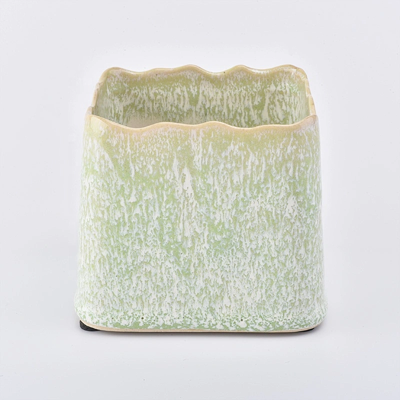 10oz 20oz Outdoor square matte ceramic candle tealight holder