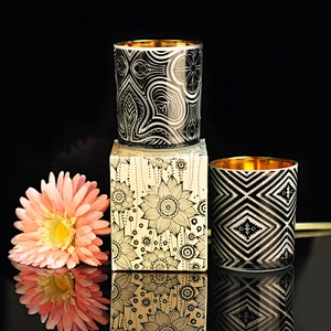 10oz 20oz Wholesales recycled tealight black glass candle holder for home decor with packaging