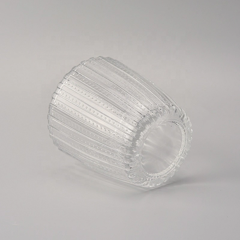 8oz custom crystal clear glass scented candle jar