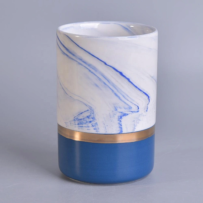 12oz Vintage blue tealight ceramic candle holder