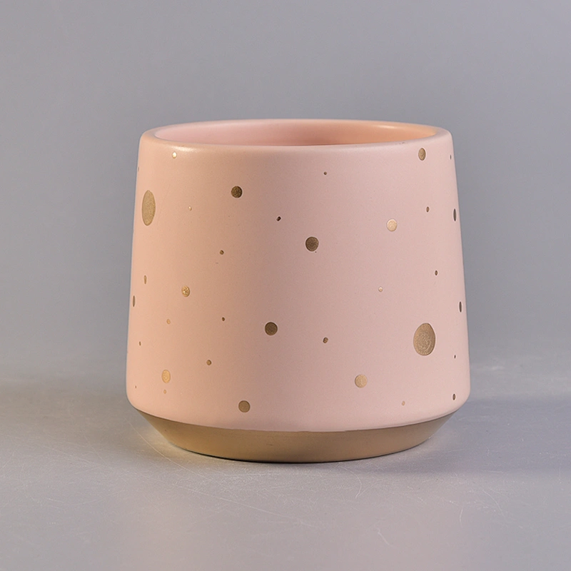 Customized High Quality Colorful Ceramic Candle Vessels With Printing