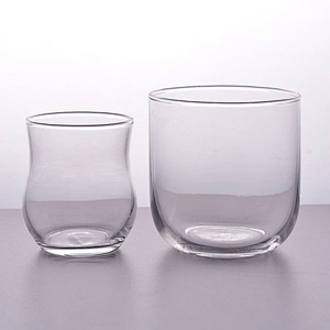 high white transparent glass candle holder for home decor soy wax candle jar