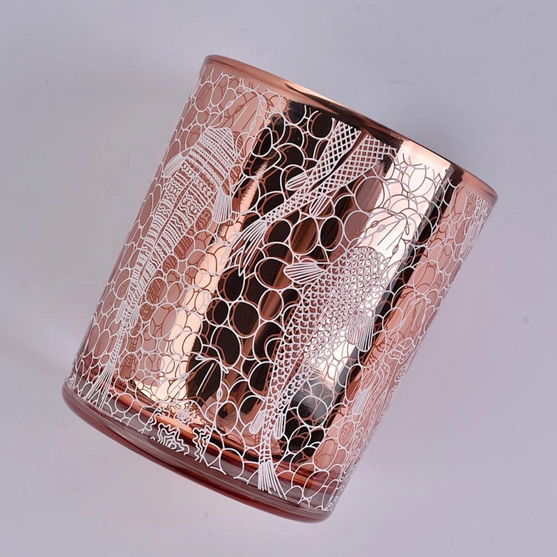 Home decoration customized unique pink glass candle holder 6oz 8oz 10oz