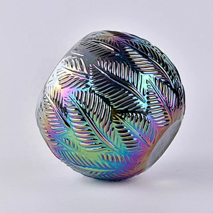 Sunny lotus electroplated glass candle container bulk