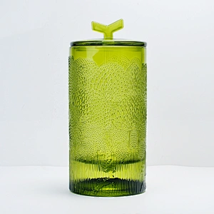10oz 20oz Wholesales luxury customized emboss glass candle jar with lids