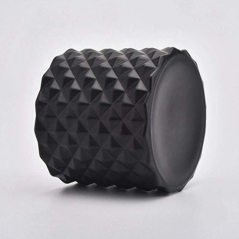 Geo cut black Glass Candle Holders customized in bulk