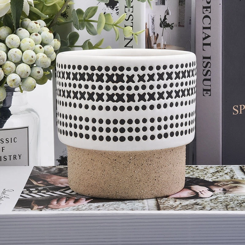 Hand made matte decorating ceramic candle jar custom
