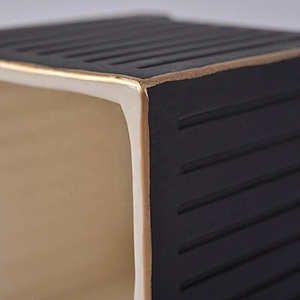 Wholesales antique customized black square ceramic candle holders