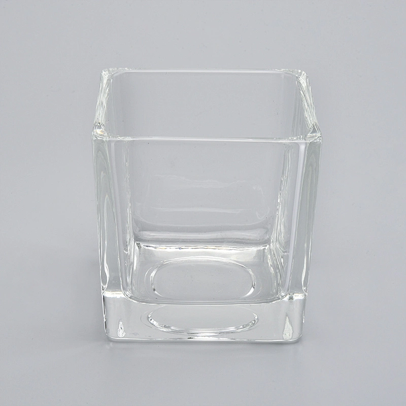 home decor small square glass candle jar
