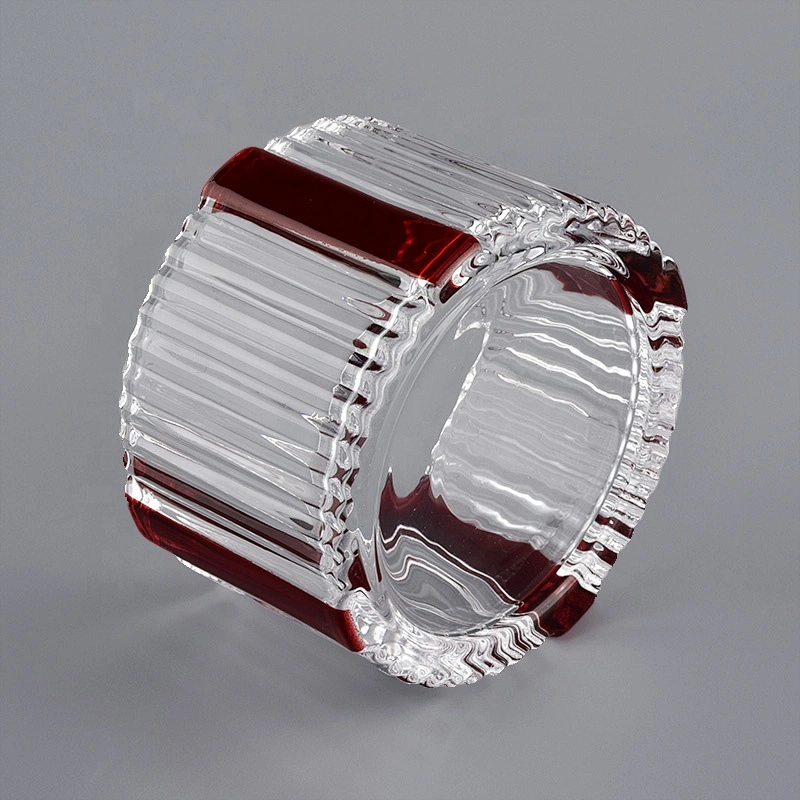 Sunny glassware crystal custom tealight Glass Candle vessel with lids