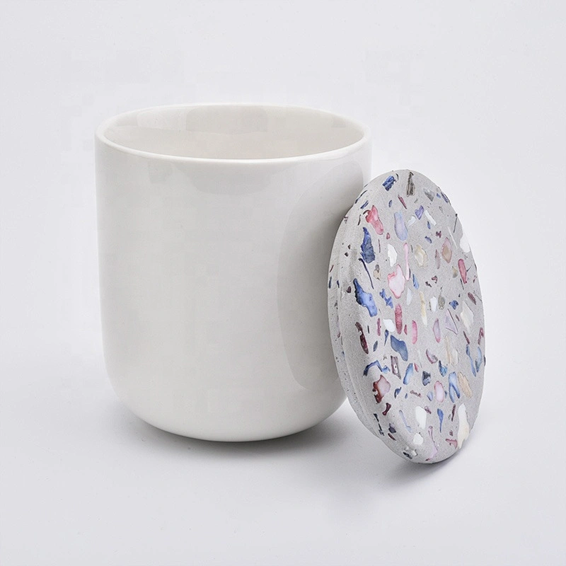 luxury custom concrete cement lid for candle jars
