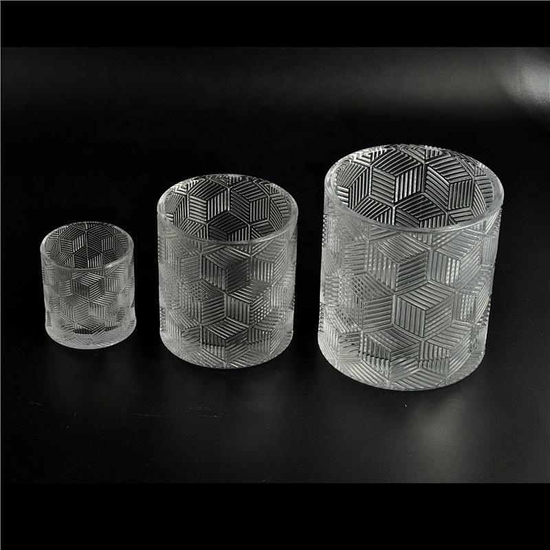 6oz 10oz 20oz Wholesales crystal custom candle glass jars with lids