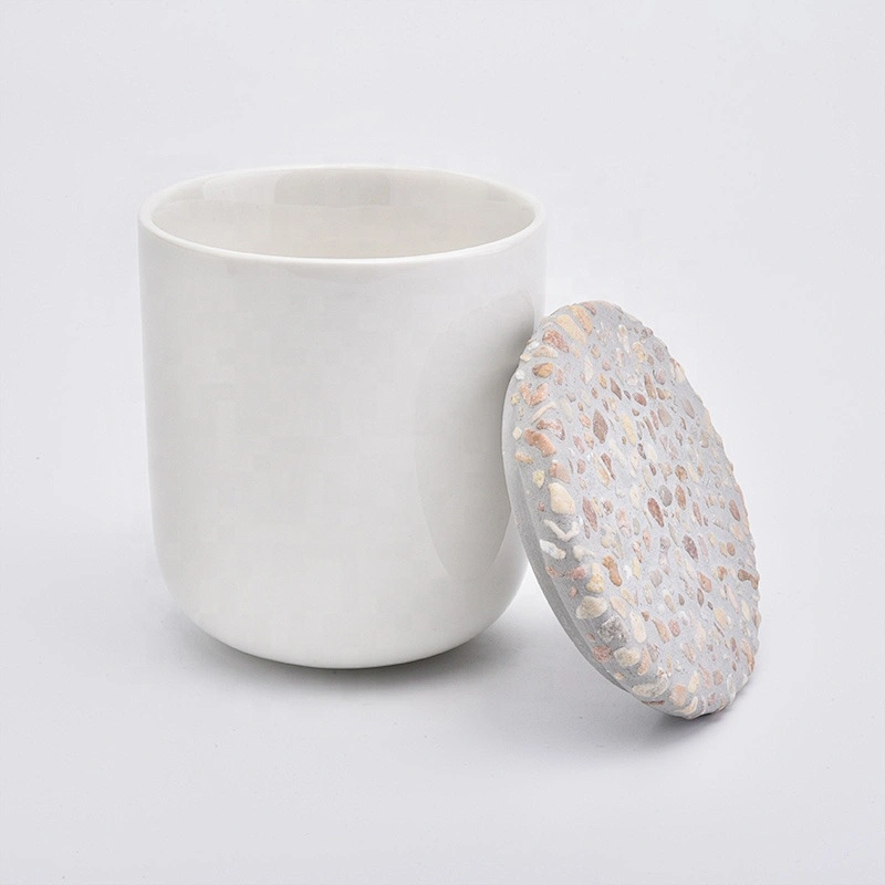 luxury cement customized lid for candle jars holder