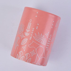 10oz 20oz Wholesales custom pink luxury ceramic candle jar vessels