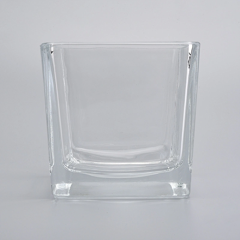 home decor square custom candle jar glass