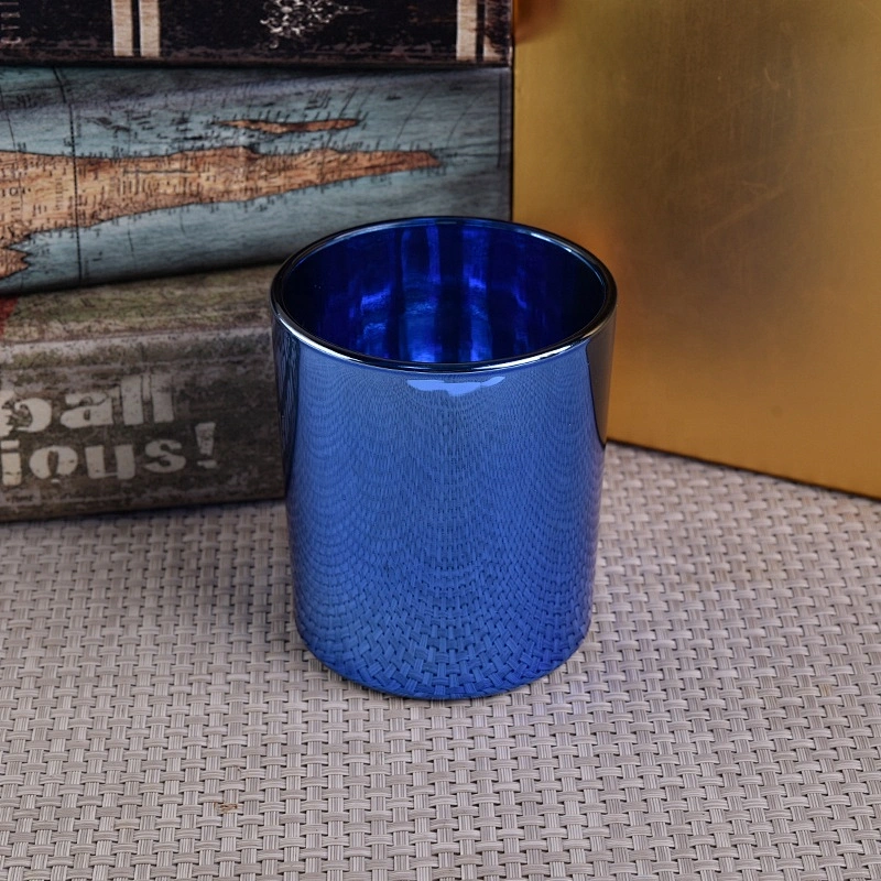 Recycled 8oz blue glass candle jars wholesale