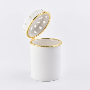 White ceramic candlestick for home decor scented candle