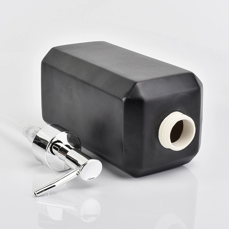 700ml glazing black ceramic glass bath accessories sets ceramic bottle lotion dispenser