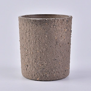 10oz 20oz Wholesales custom empty brown luxury concrete candle container