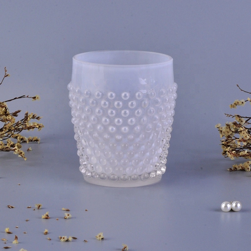 Matte bubble white glass candle holders home decoration