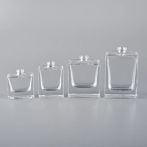 1/3 oz (10ml) Flat-Square Clear Glass Bottle (Heavy Base Bottom)