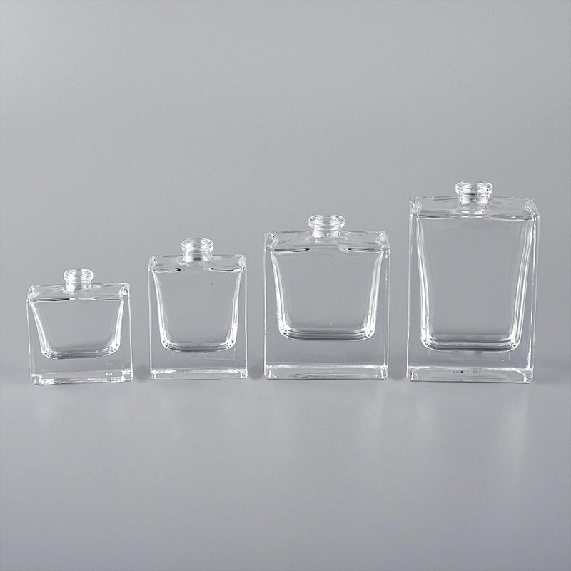 1/3 oz (10ml) Flat-Square Clear Glass Bottle (Heavy Base Bottom)