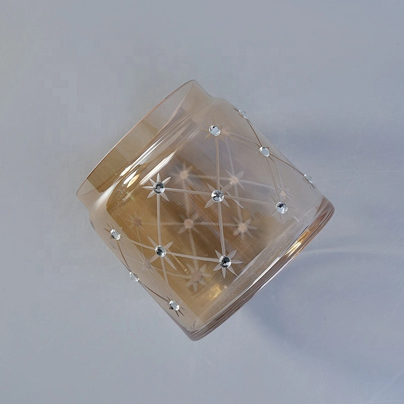 10oz Christmas diamond vintage big glass candle vessel