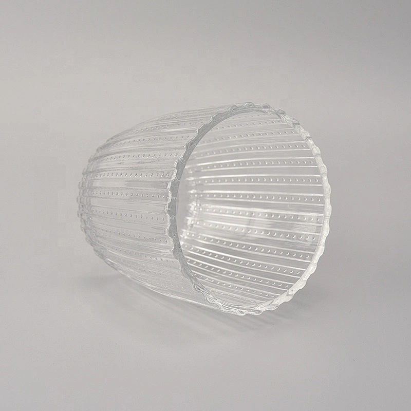 8oz custom crystal clear glass scented candle jar