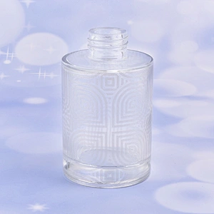 Cylinder golden decal glass diffuser bottle glass perfume bottle fragrance