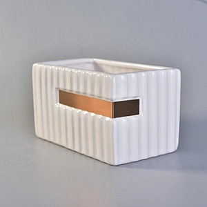 Hot sales custom square white ceramic candle holders in bulk