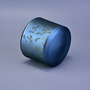 Sunny custom matte blue glass candle holder containers 10oz 12oz 16oz