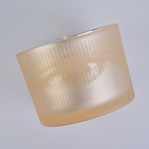 Sunny new design matte custom glass candle holder with wood lid