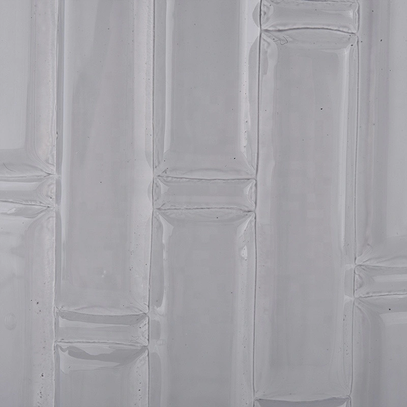 luxury embossed pattern glass candle jar