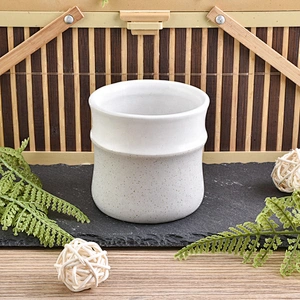 In bulk empty grey custom finish ceramic candle jars